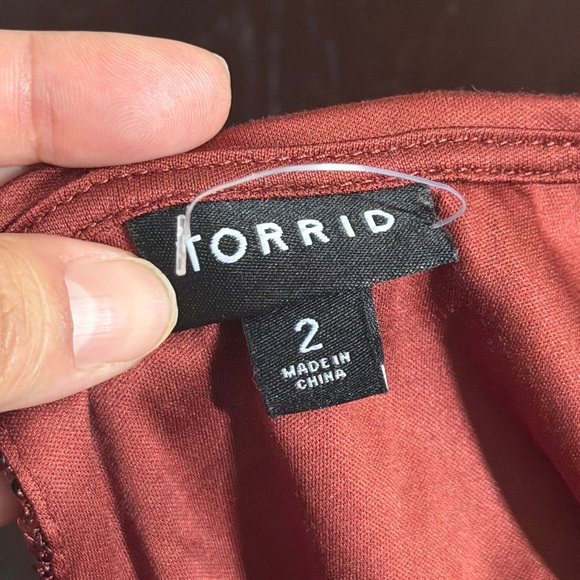 Torrid 2X Brown Sequin Ruched Sleeve Blouse Top - Picture 9 of 12